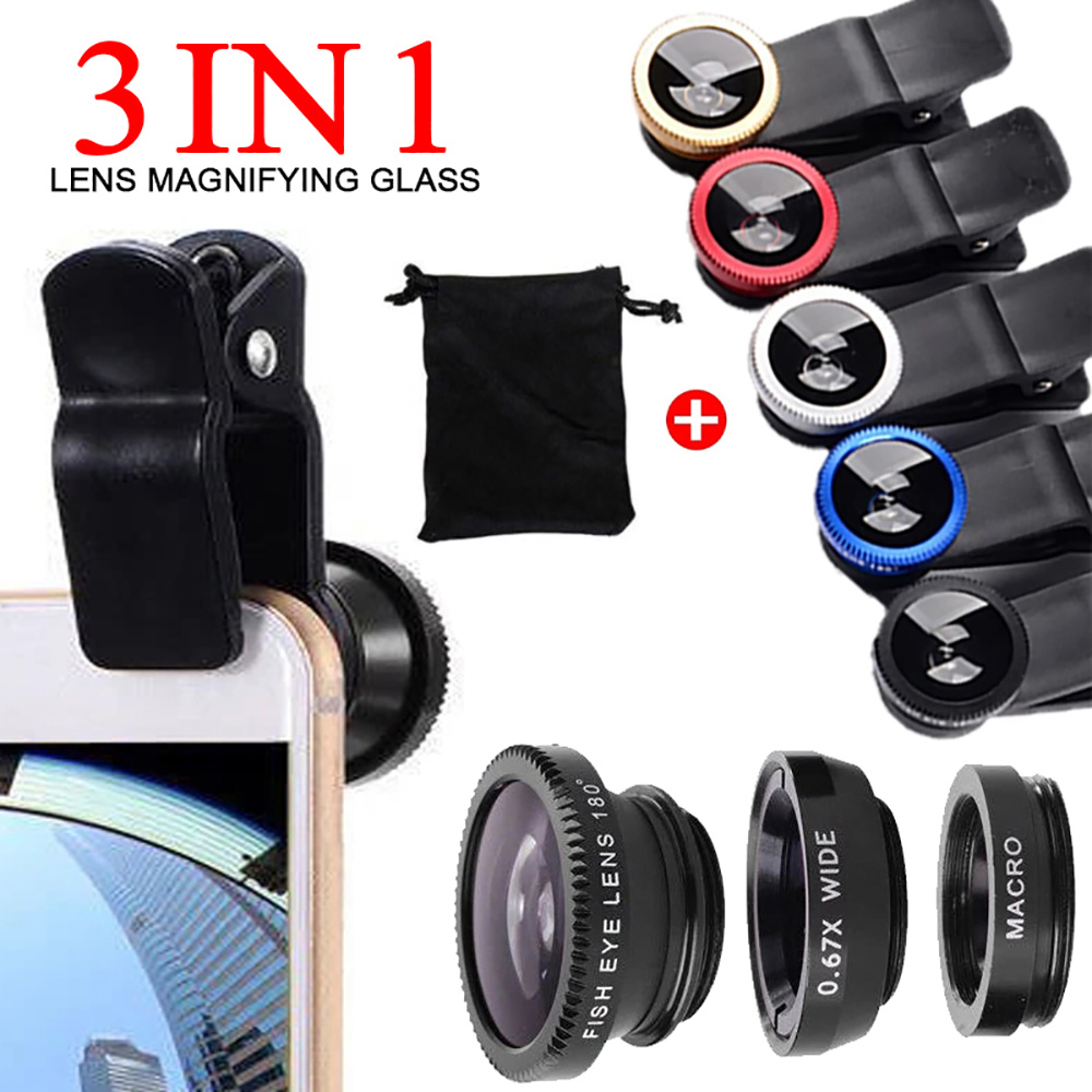 Lens Camera Clip - Lente Universal 3 em 1 Olho