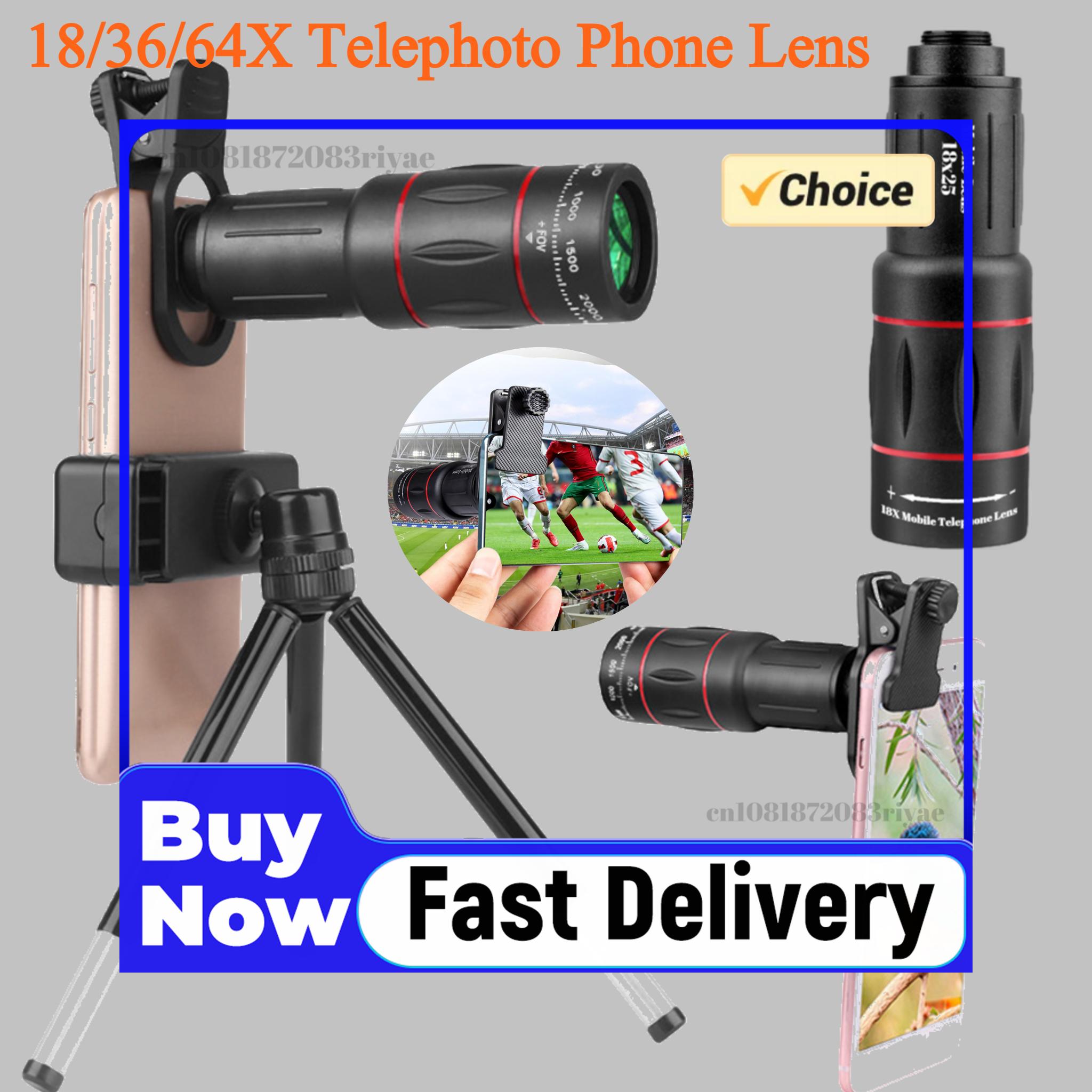 Lens Camera Clip - Lente Telefoto 18/36/64X para Celular com