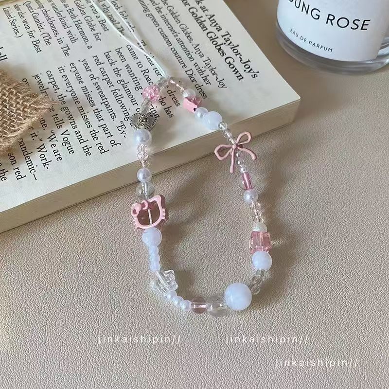 Phone Accessories For Teen Girls - Pulseira de Telefone com Laço Rosa