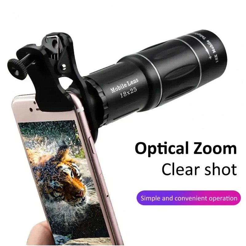 Lens Camera Clip - Lente Telefoto Universal de 18x com