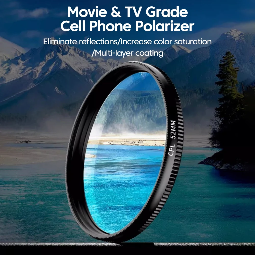 Novo 52mm cpl filtro de lente  - Lens Camera Clip avaliação e preço