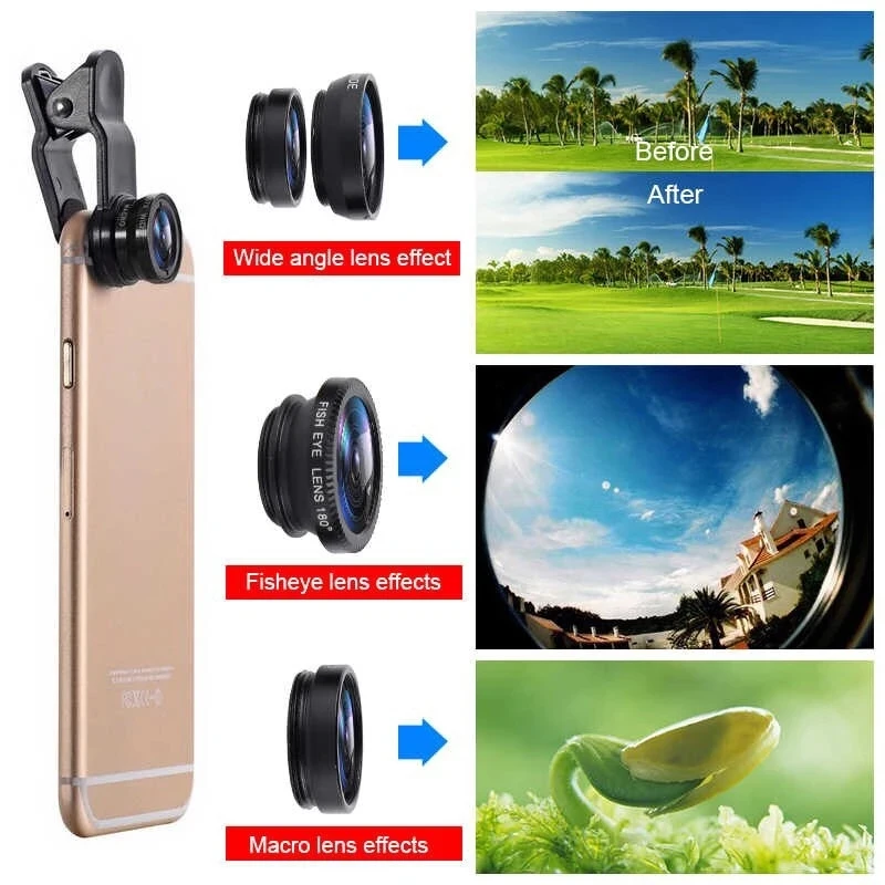 Lente de Câmera 3 em 1 Fisheye - Lens Camera Clip avaliação e preço
